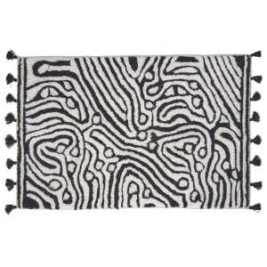 Classic Collection Maze Badezimmerteppich 60 x 90cm Schwarz-weiß