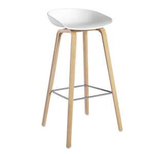 HAY - About A Stool AAS 32 H 85 cm, Eiche geseift / Edelstahl / white 2.0