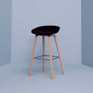 HAY - About A Stool AAS 32 H 85 cm, Eiche geseift / Edelstahl / white 2.0