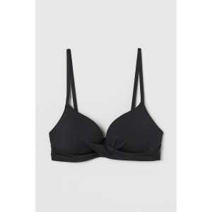 H&M Push-up-Bikinitop Schwarz, Bikini-Oberteil in Größe 75D. Farbe: Black
