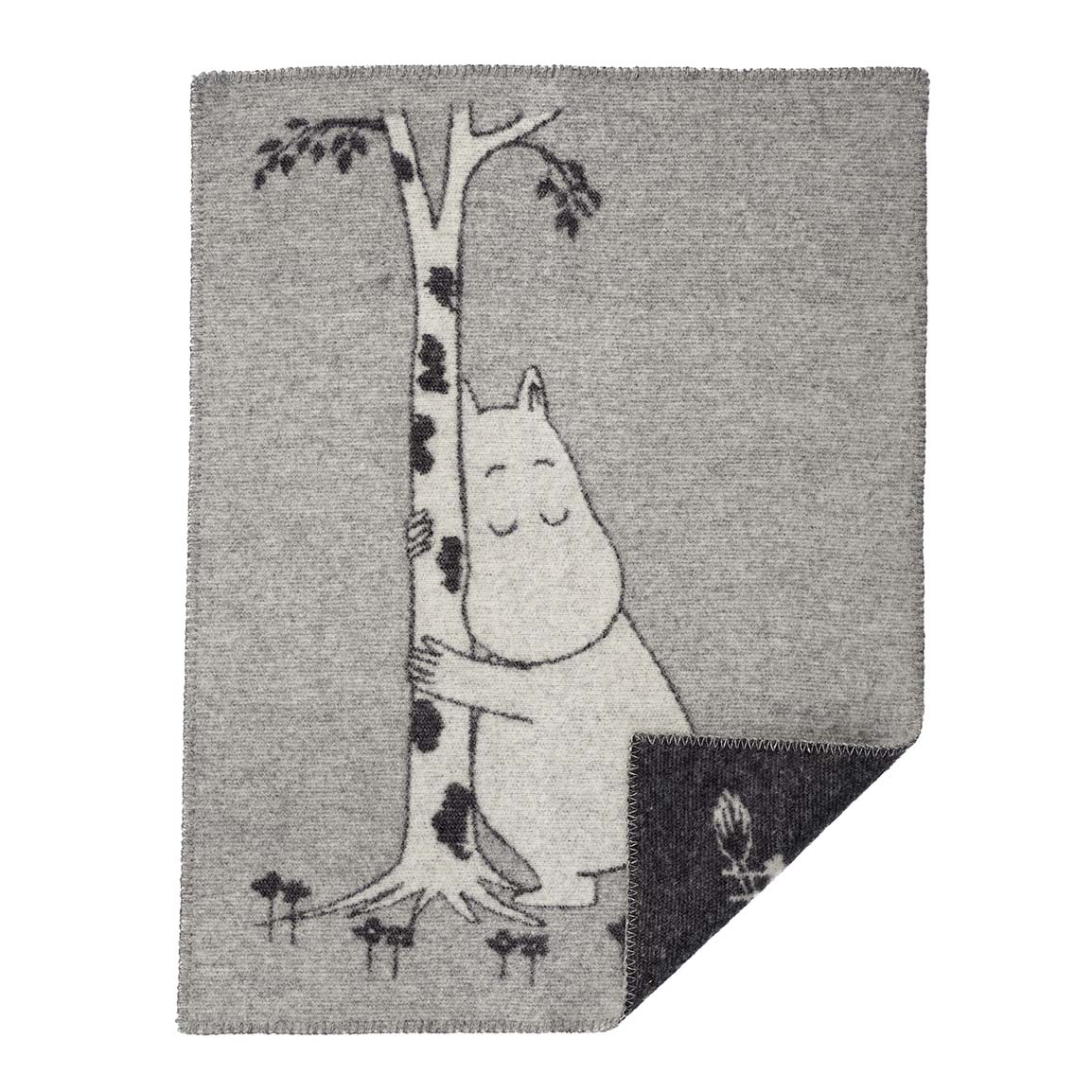 Klippan Yllefabrik Moomin Tree Hug Kinderdecke Grau