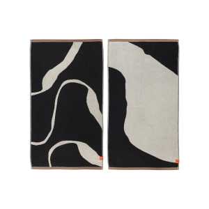Mette Ditmer - Nova Arte Gästehandtuch, 40 x 55 cm, schwarz / off-white (2er-Set)