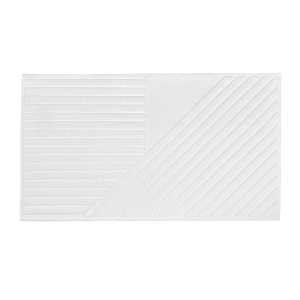 NJRD Stripes Badezimmerteppich 50 x 90cm Weiß