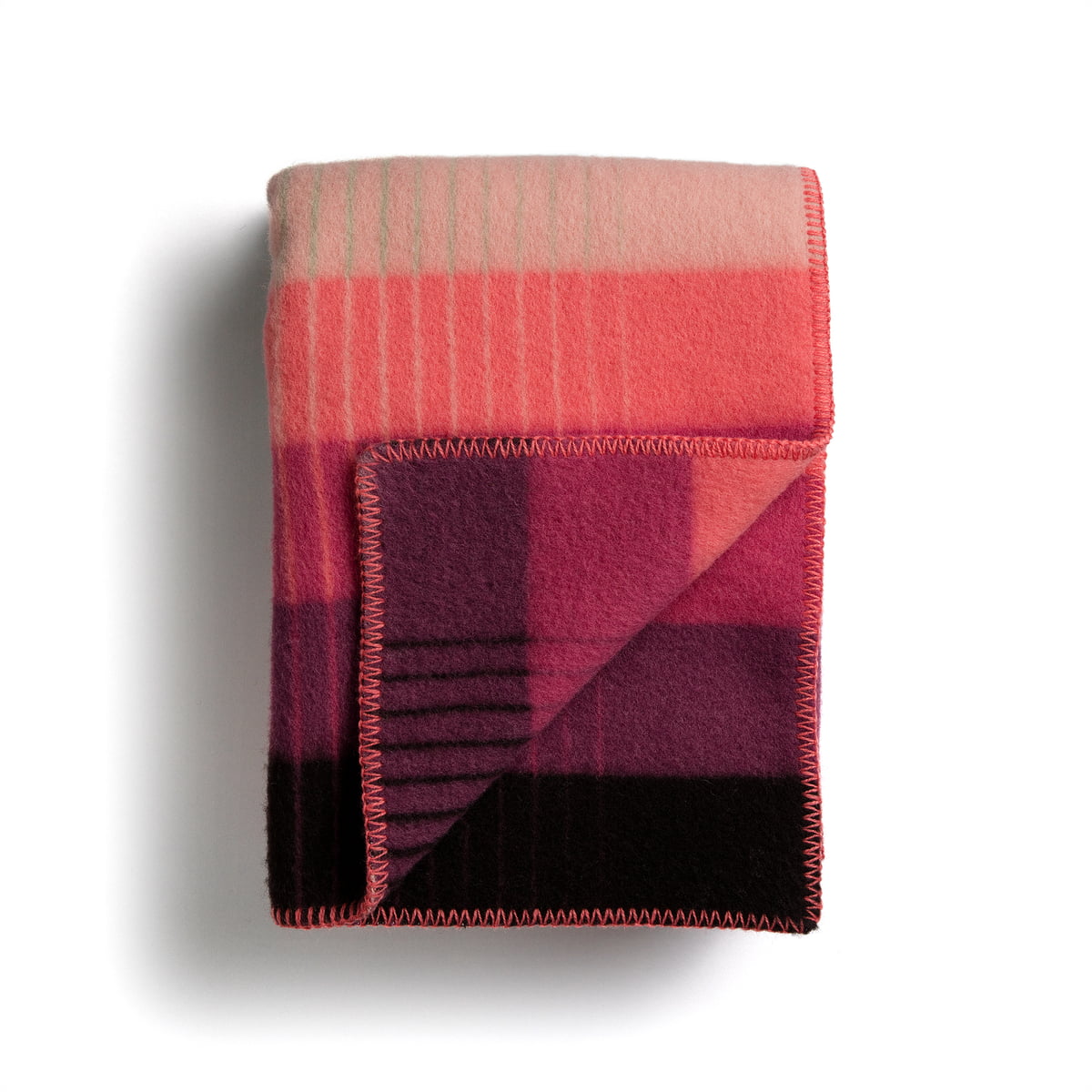RÃ¸ros Tweed - Ã…smund Gradient Wolldecke 200 x 135 cm, pink / grÃ¼n