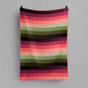 Røros Tweed - Åsmund Gradient Wolldecke 200 x 135 cm, pink / grün