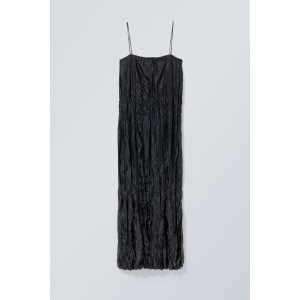 Weekday Kleid in Knitteroptik Ina Schwarz, Alltagskleider Größe M. Farbe: Black