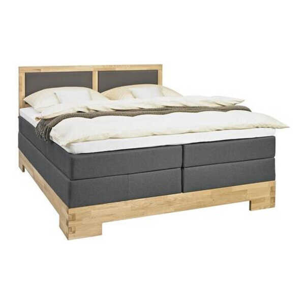 Linea Natura BOXSPRINGBETT Braun, Eiche