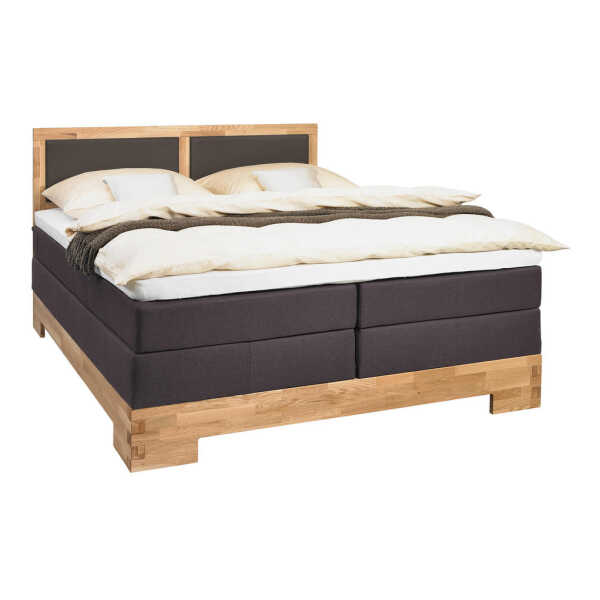 Linea Natura BOXSPRINGBETT Schlamm, Eiche