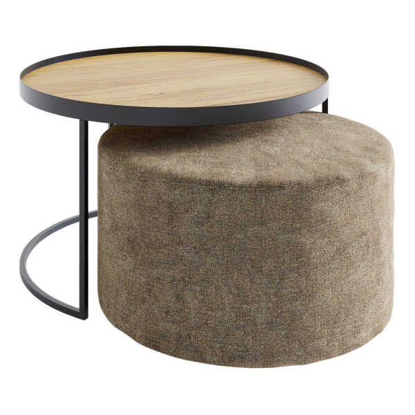 Novel COUCHTISCHSET Braun, Eiche