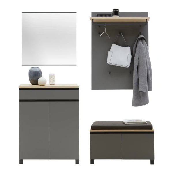 Dieter Knoll GARDEROBE Anthrazit, Grau, Eiche