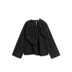 Arket Bluse mit Schleife Schwarz, Blusen in Größe 34. Farbe: Black