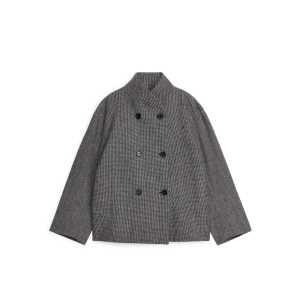 Arket Wolljacke mit Schalkragen Grau, Jacken in Größe 36. Farbe: Grey
