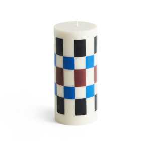 HAY Column Candle Blockkerze small 15cm Off white-brown-black-blue