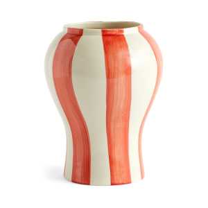 HAY Sobremesa stripe Vase S 22cm Red