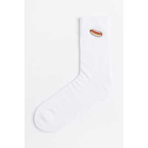 H&M Strümpfe Weiß/Hotdog, Socken in Größe 43/45. Farbe: White/hot dog