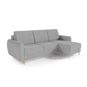 MOEBLO Ecksofa DEILA I, Couch für Wohnzimmer, Schlafsofa Sofagarnitur Sofa Eckcouch L-Form Wohnlandschaft mit 3 Rückenkissen - (BxHxT): 240x90x140 cm, mit Schlaffunktion und Bettkasten