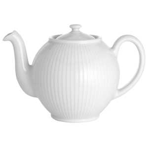 Pillivuyt Plissé Teekanne 1,5 l Weiß