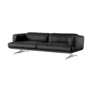 &Tradition Inland AV23 3-Sitzer Sofa Noble Leder schwarz-polished alu