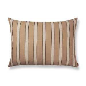 ferm LIVING - Brown Cotton Kissen, 60 x 80 cm, Stripes