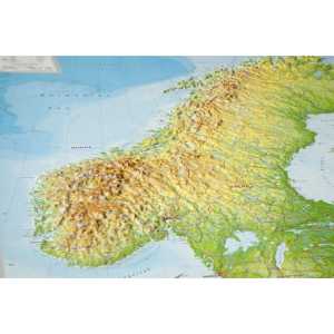 Relief Skandinavien Karte - ohne Rahmen