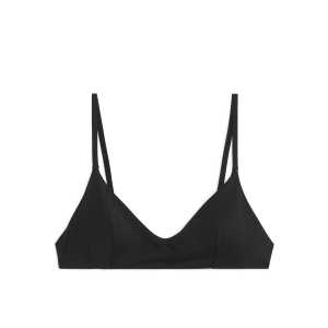 Arket Bikini-Oberteil, am Rücken gebunden Schwarz in Größe 40. Farbe: Black