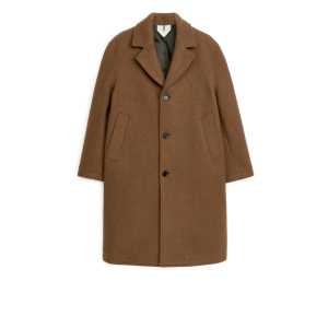Arket Einreihiger Mantel aus Wollmischung Braun, Mäntel in Größe 48. Farbe: Brown