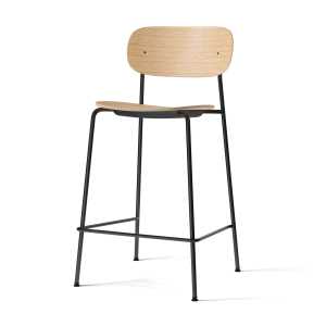 Audo - Co Counter Chair, H 94,5 cm, schwarzes Stahlgestell / Eiche natur