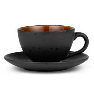 Bitz Tasse Tasse mit Untertasse black / amber 0,24 l