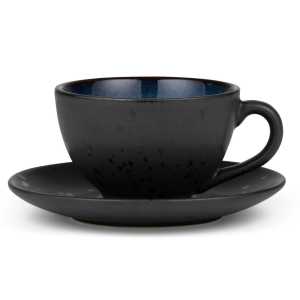 Bitz Tasse Tasse mit Untertasse black / blue 0,24 l