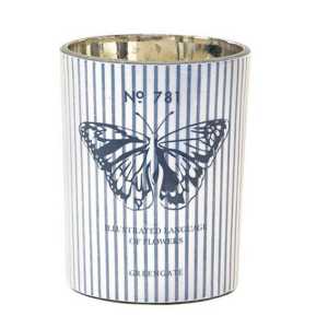 Greengate Duftkerze Kerze Butterfly grey 25h Duftkerze im Glas Vanille Aroma