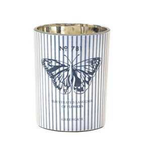 Greengate Duftkerze Kerze Butterfly grey 25h Duftkerze im Glas Vanille Aroma