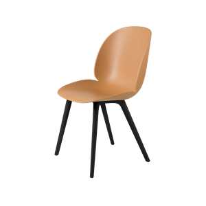 Gubi Beetle Plastic Stuhl Bernstein brown, schwarze Beine