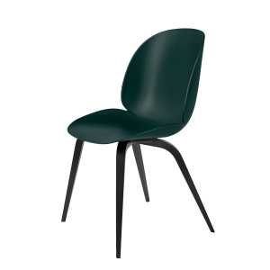 Gubi Beetle Stuhl Kunststoff schwarze Holzbeine Grün