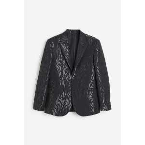 H&M Jacke aus Jacquardstoff in Regular Fit Schwarz/Gemustert, Sakkos Größe 48. Farbe: Black/patterned