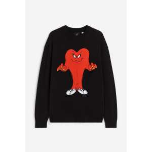 H&M Pullover in Relaxed Fit Schwarz/Looney Tunes Größe S. Farbe: Black/looney tunes