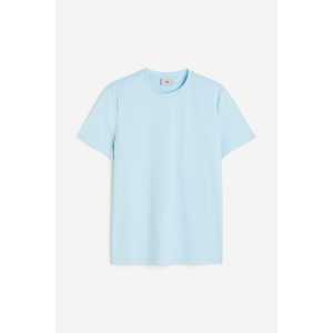 H&M T-Shirt aus Pima-Baumwolle Slim Fit Hellblau in Größe XL. Farbe: Light blue
