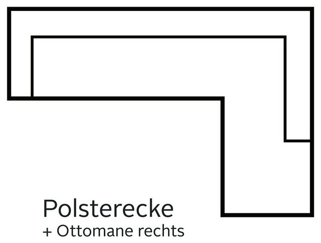 Home affaire Ecksofa MARSEILLE (279/152cm), Recamiere rechts/links wählbar, Massivholzbeine aus Eiche, in verschieden Bezügen und Farbvarianten