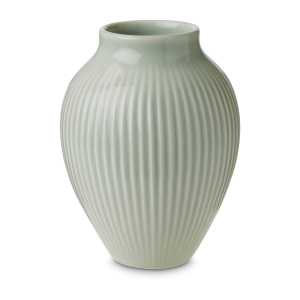 Knabstrup Keramik Knabstrup Vase geriffelt 12,5cm Minzgrün