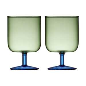 Lyngby Glas Torino Weinglas 30 cl 2er Pack Green-blue