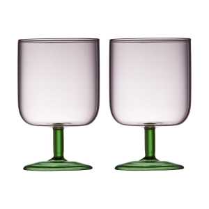 Lyngby Glas Torino Weinglas 30 cl 2er Pack Pink-green