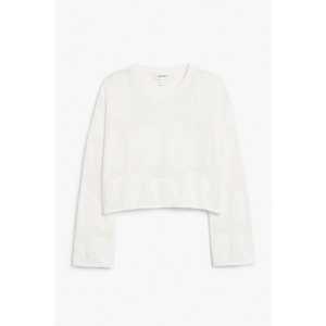 Monki Gestrickter Lochstrick-Pullover Weiß in Größe XXS. Farbe: White