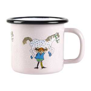 Muurla Pippi and the horse Emaillierte Tasse 1,5 dl Light Pink
