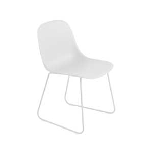 Muuto Fiber Stuhl Stahl Kunststoffsitz Natural white-White