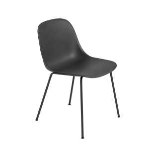 Muuto Fiber side chair Stuhl Black-Anthracite (Kunststoff)