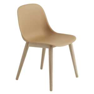 Muuto Fiber side chair Stuhl mit Holzbeinen Ochre-oak
