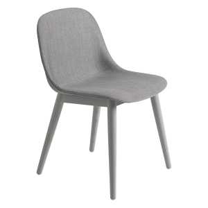 Muuto Fiber side chair Stuhl mit Holzbeinen Remix 133-grey