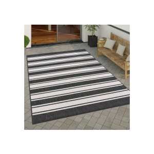 Outdoorteppich Outdoor Teppich Geometrisches Muster Mit Streifen, Paco Home, Rund, Höhe: 4 mm