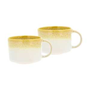Villa Collection Styles Tasse mit Henkel 16 cl 2er-Pack Yellow-cream white