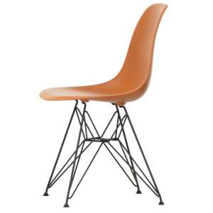 Vitra - Eames Plastic Side Chair DSR RE, basic dark / rostorange (Filzgleiter basic dark)