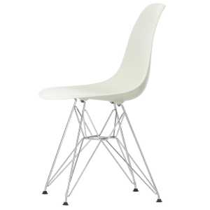 Vitra - Eames Plastic Side Chair DSR RE, verchromt / kieselstein (Filzgleiter basic dark)